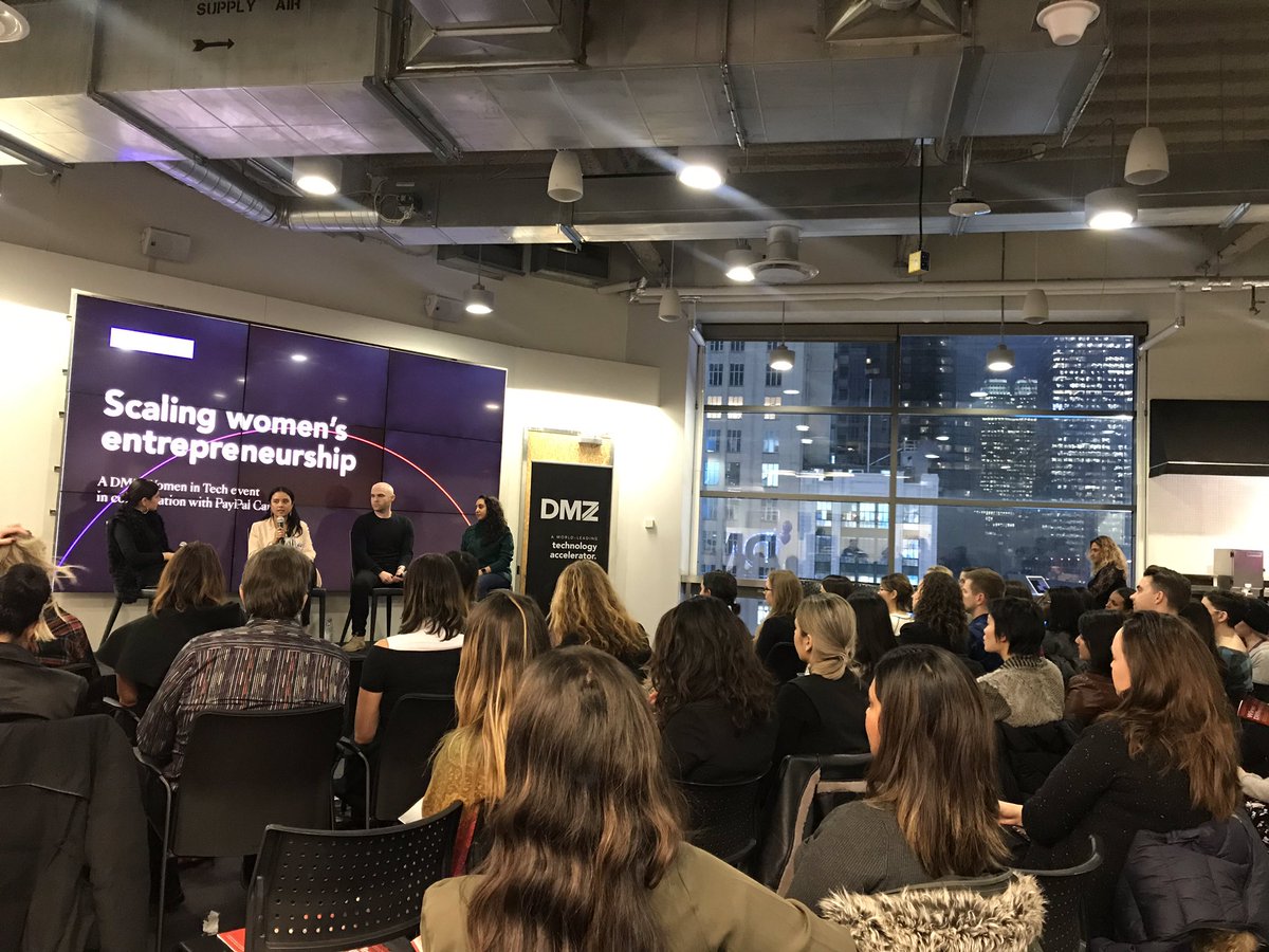 mitramalini's tweet photo. Refreshing conversation as part of #IWD2019 events at @RyersonDMZ on how women can get more access to capital to build &amp; grow their business &amp; how the VC space is evolving to now have more women represented so that they can help the cause to help women grow their careers  #DMZWiT https://t.co/2EetYgm4iX