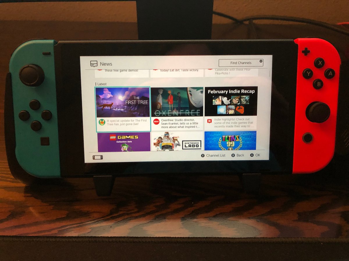 DavidWehle's tweet photo. FINALLY! The Nintendo Switch version of The First Tree just got an important patch for the special online system at the end of the game. Several people from @do_software and Nintendo helped get this working. I also posted my first News Channel announcement to get you PUMPED. ✌️ https://t.co/UyJjxWL7Fo