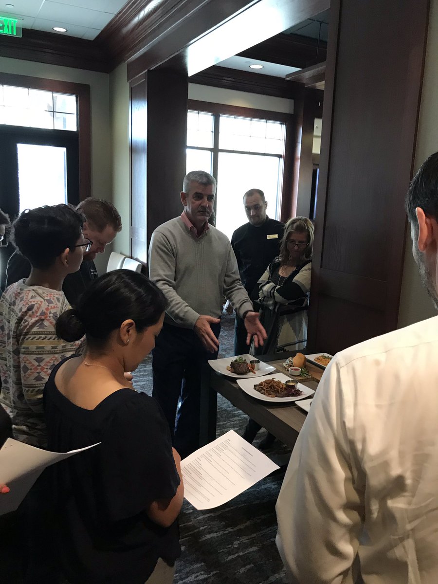 Getting ready to launch our new menu!! Chef Mike is training our Employee Partners &amp; Paul is telling the story. We are Excited! #WCCFun