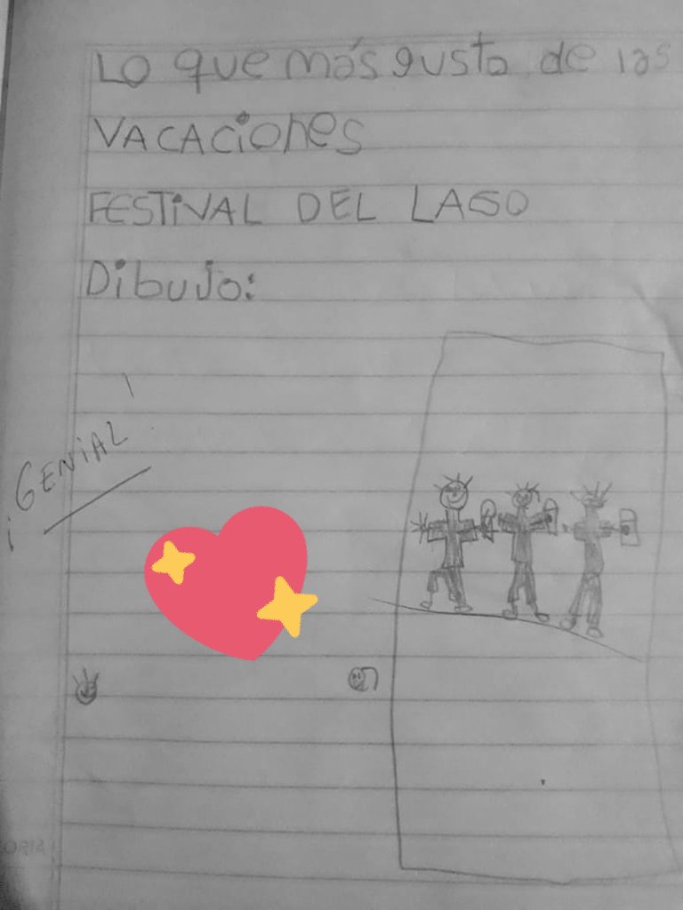 Mi hna en su primer día de clases los dibujó a ustedes, como lo que más le gustó de sus vacaciones 😁♥️😂 @sanjavierok <a href="/paoloragone/">Paolo Ragone</a> <a href="/francofavini/">Franco Favini</a> <a href="/bruragone/">Bruno Ragone</a>