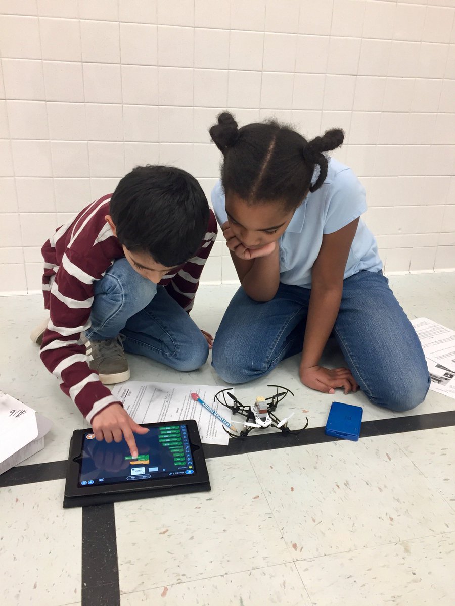 I’m so thankful I get to work alongside teachers willing to try new things.  Today we programmed drones and used the data we gathered to calculate their average speed. <a href="/ParrotEducation/">Parrot Education</a> <a href="/gotynker/">Tynker</a>