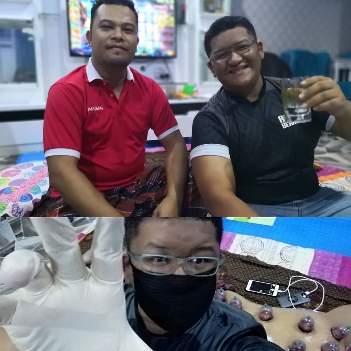 AMSYAR_LEE's tweet photo. Haha, alhamdulilah, selfie sakan, selesai bekam brader Firdaus Ibrahim memang rare, brape kali cancel, jadual dua2 tak sama, akhirnya berjumpe juga.

https://t.co/VGdlgJUk23

@submariner07 @JkrKuantan @boris_s_kuantan @KuantanTV @Kuantan @kuantan2u @KuantanTraffic @PekanTV https://t.co/KBj0ae1dUI
