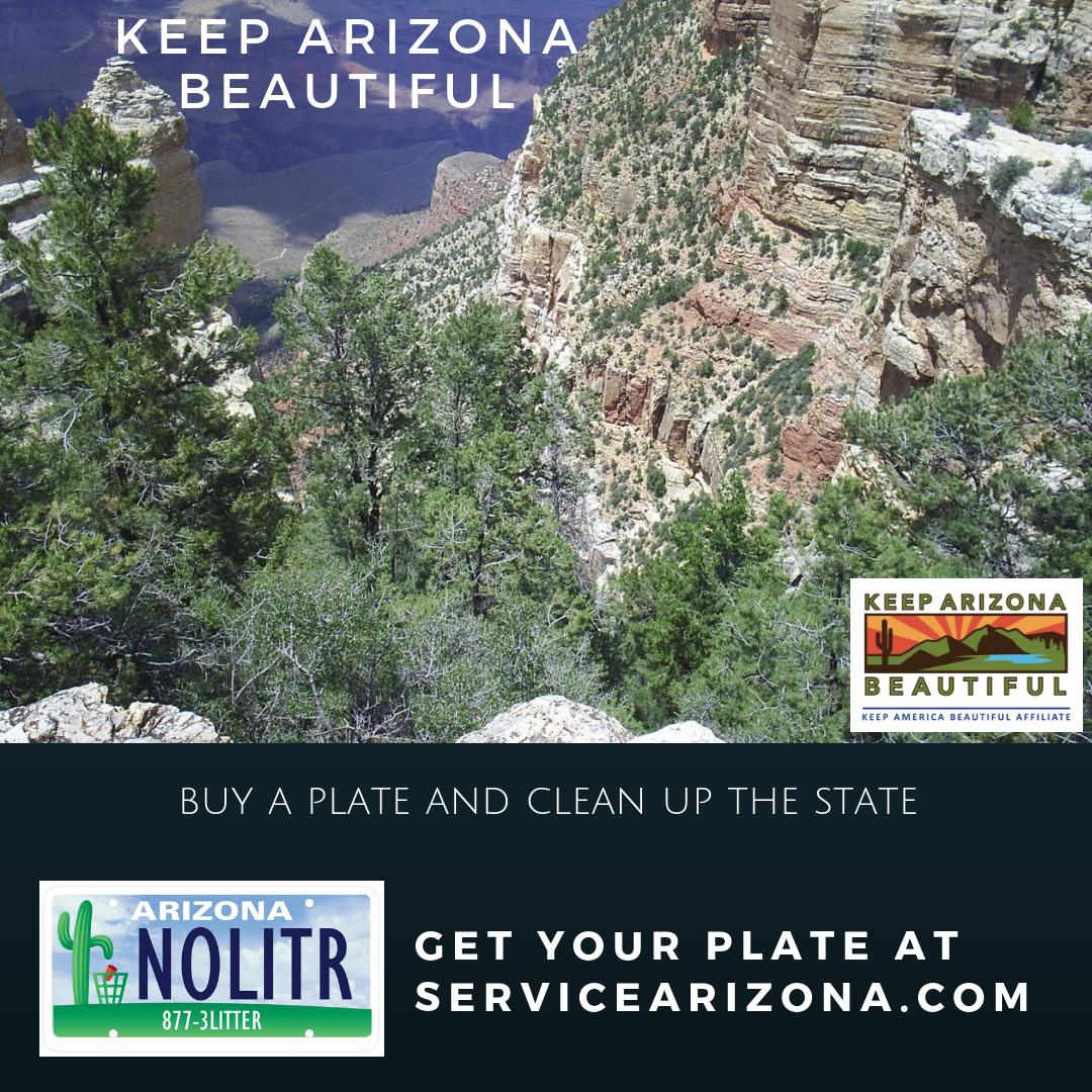AZBeautiful's tweet image. Wear your heart on your bumper! Show off your love for Arizona and your  commitment to keeping AZ litter free with a Keep Arizona Beautiful  license plate. Get yours at servicearizona.com.