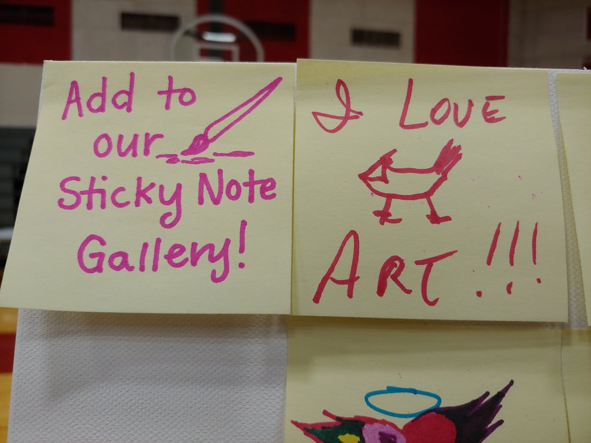 RingArtatBHS's tweet photo. Dr. @SBeery Johnson was the first to add his Cardinal Art to our Sticky Note Gallery at #futurecardinalnight! #gocards #SJSDProud https://t.co/b63CCnv4cM