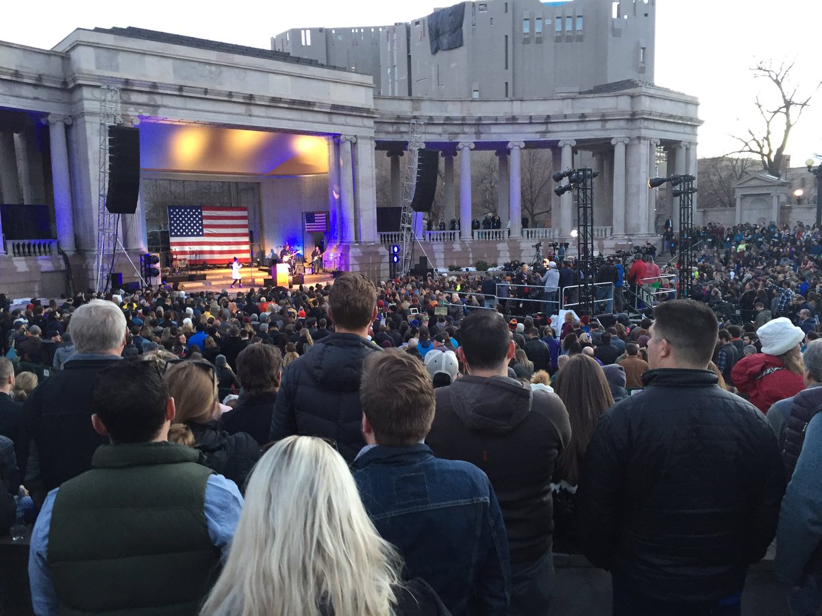 MarkCavanaugh3's tweet photo. Stopped by the #hickenlooper2020 Civic Center event. An upbeat and happy crowd (and good music). Very John #Hickenlooper. He throws a good party. I can’t stay for the speechifying but I’m glad they got good weather #Hick2020 https://t.co/bbVHRSPUvU