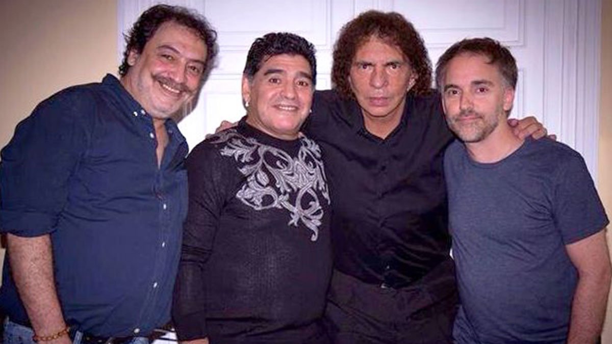 Con Maradona, Dorio y <a href="/PatricioBarton/">Patricio Barton ▶️</a>. Roma, 2014.