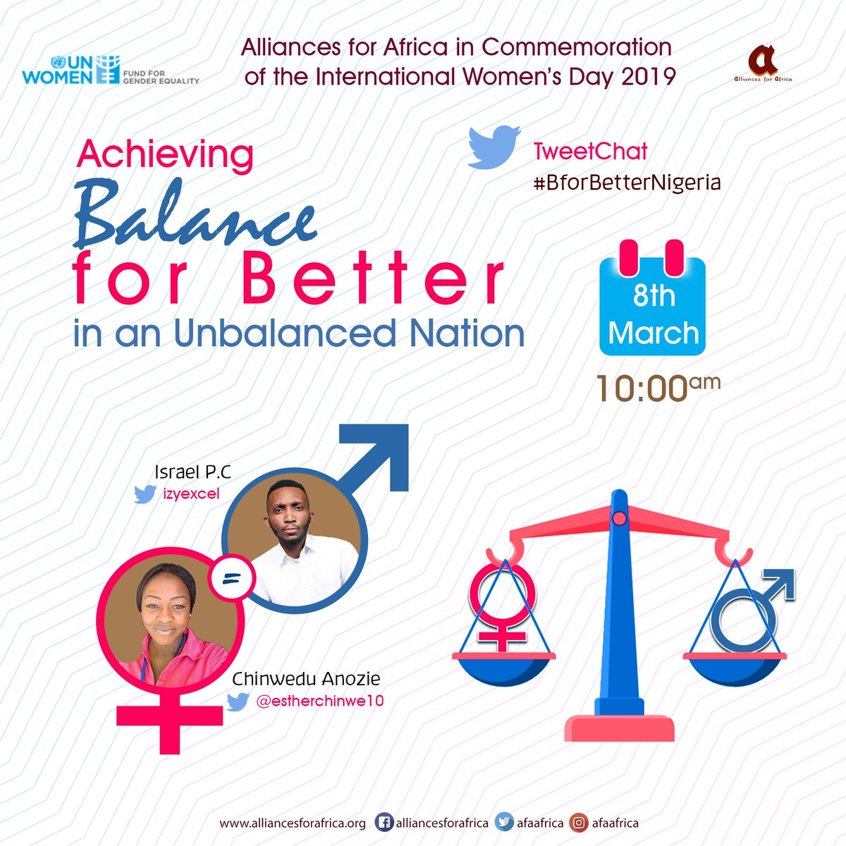 israelepic_'s tweet photo. Join me today by 10:00 AM as we discuss how we can achieve #BalanceforBetter in Nigeria.

Use #Hashtag #BforBetterNigeria
@rayvocate @Perajaay @OjayHimself_ @theuchekeneshow @Miss_Kwuchy @avenueplusng @estherclimate @EiENigeria @Connected_dev @news360ng @Omofolawale #IWD #IWD2019 https://t.co/RkASqhHetu