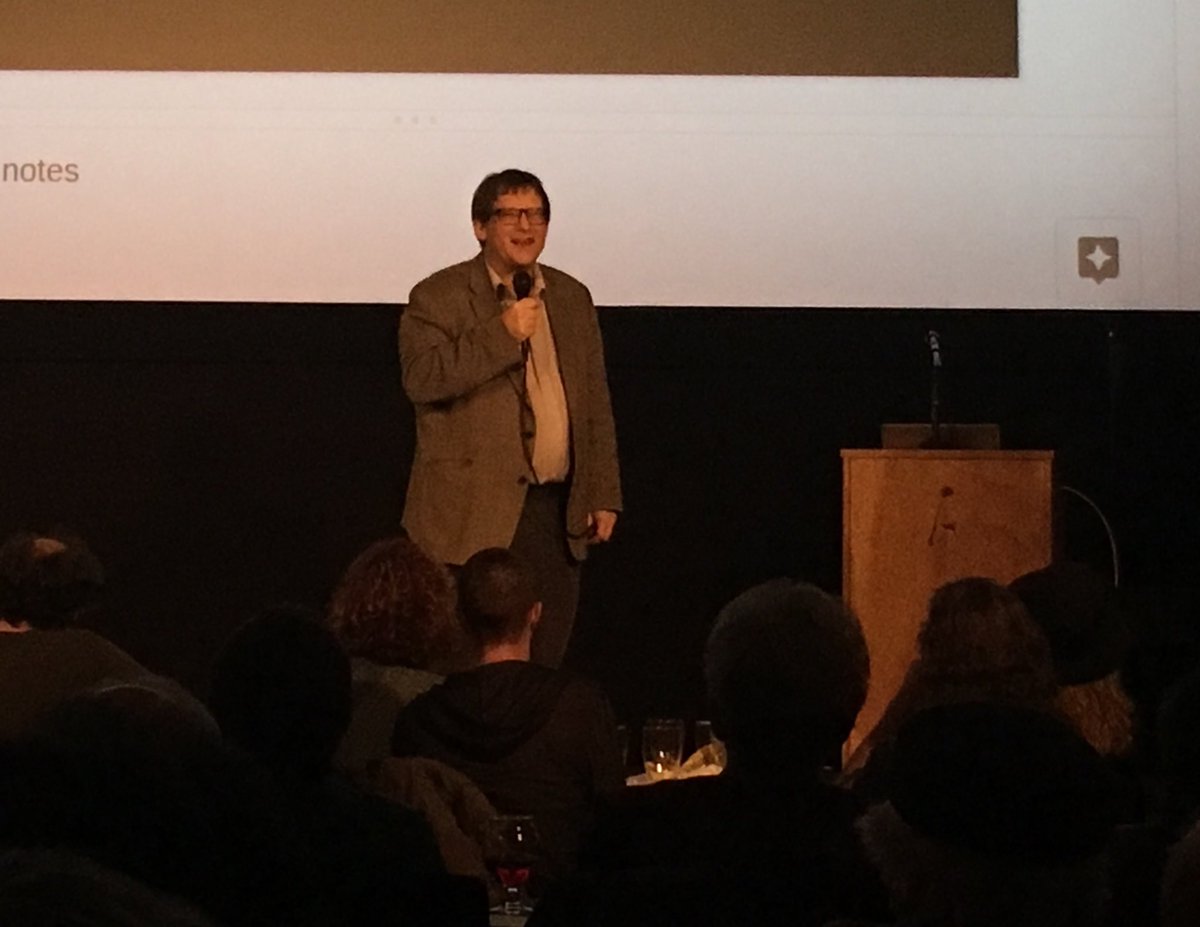 Super-enthusiastic Q&amp;A by ⁦<a href="/Portland_State/">Portland State University</a>⁩ ⁦@MCECSpdx⁩ Professor Bart Massey after his ⁦@OMSI⁩ Science Pub about Artificial Intelligence.