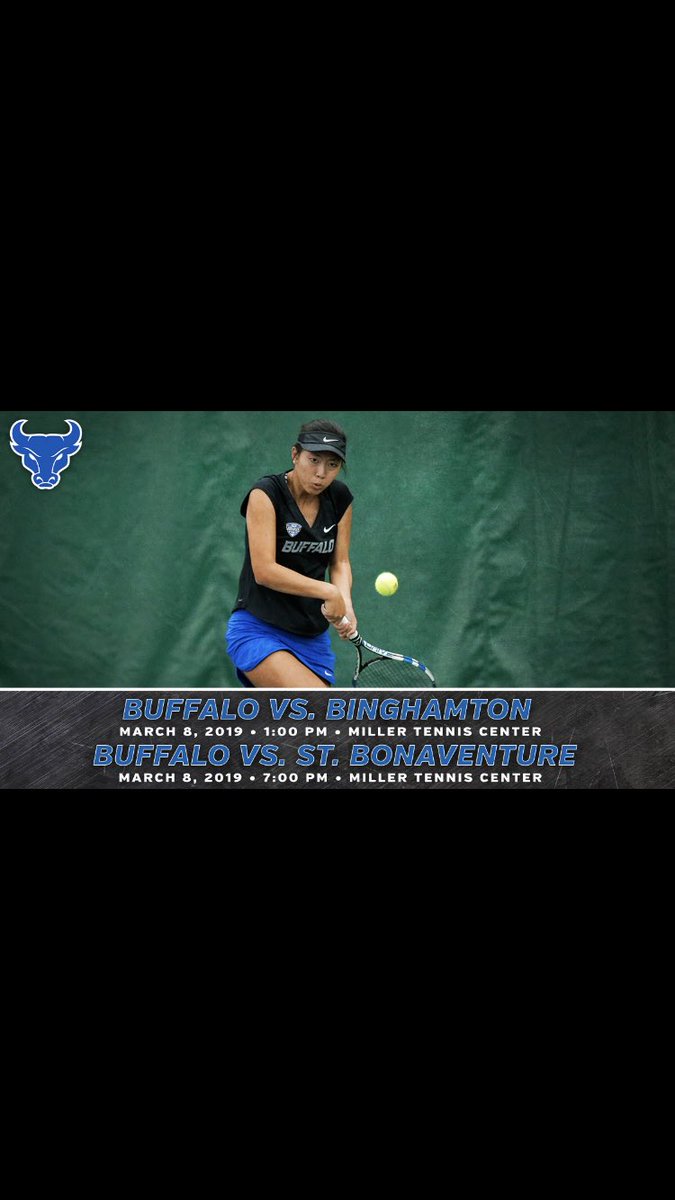 SmarandaStan's tweet photo. TWO 🔥🔥matches Friday 1 pm & 7pm and ONE ���� match Saturday at 1 pm home at Miller Tennis Center #UBhornsUP #UBSTRONGERTOGETHER https://t.co/T7K3e71PfZ