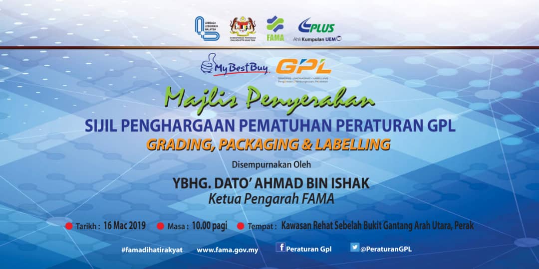 peraturanGPL's tweet photo. Moh datang dan singgah beramai-ramai ke Program MyBest Buy dan Penyerahan Sijil Pematuhan Peraturan GPL di Hentian Sebelah Bukit Gantang Arah Utara....
@DatoAhmadIshak 
@MyII_Official 
@peraturanGPL 
@FamaNegeriPerak 
@PerakRtc 
@FadzliMohamed https://t.co/2CDZG9JaO8