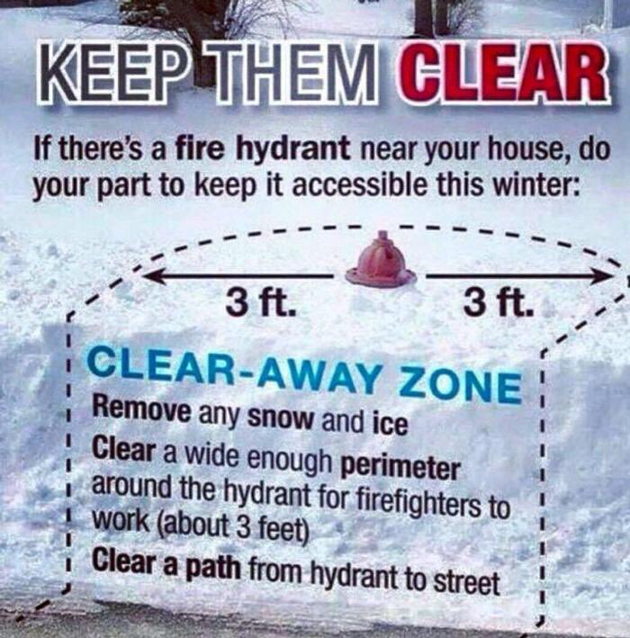Many hydrants in town are inaccessible for us and if you are lucky enough to have one in your yard please clean around it like the picture shows seconds will count for us.  We do not want to waste time searching for a fire hydrant when one is in need.  Thanks SVFD