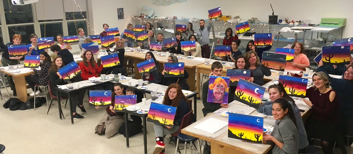 So much bliss at paint night tonight! It’s been years since I’ve had kids love being at school at night so much. Best part- they’re teaching their peers and families to enjoy and relax through art.