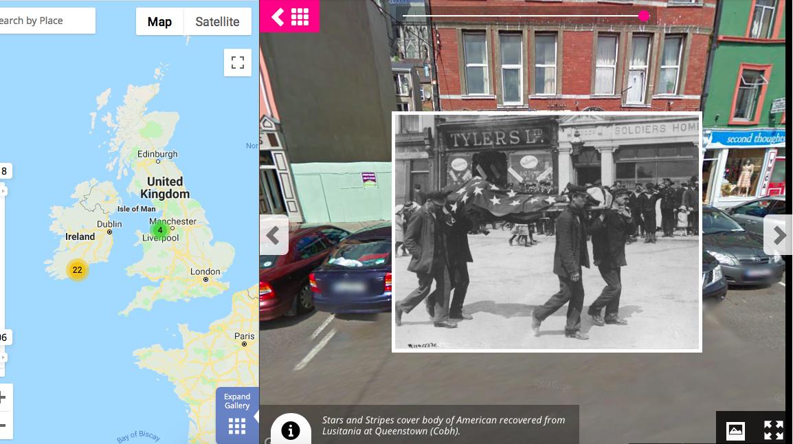 Just stumbled across this amazing historical photo transposed over <a href="/GoogleStreetV/">GoogleStreetView</a> "Stars and Stripes cover body of American recovered from Lusitania at Queenstown (Cobh)" May 1915. #WW1 Image from <a href="/USNatArchives/">U.S. National Archives</a> on <a href="/Historypin/">Historypin</a>. historypin.org/en/remembering…