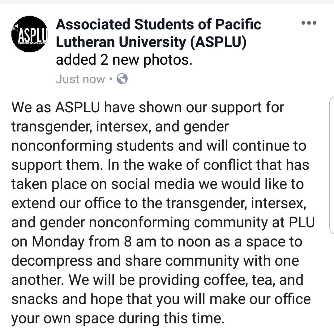 ASPLU_Lutes's tweet image. We as ASPLU have supported trans, intersex, and GNC students and will continue to support them.