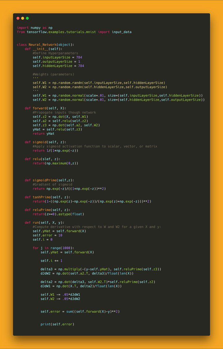 champonation's tweet photo. I tweaked @welchlabs 's code by adding my own gradient descent implementation and made it learn the MNIST dataset made by @ylecun . All done from scratch other than numpy #ai #NeuralNetworks #deeplearning #NN #MachineLearning #python #DataScience https://t.co/T0OwFXQYks