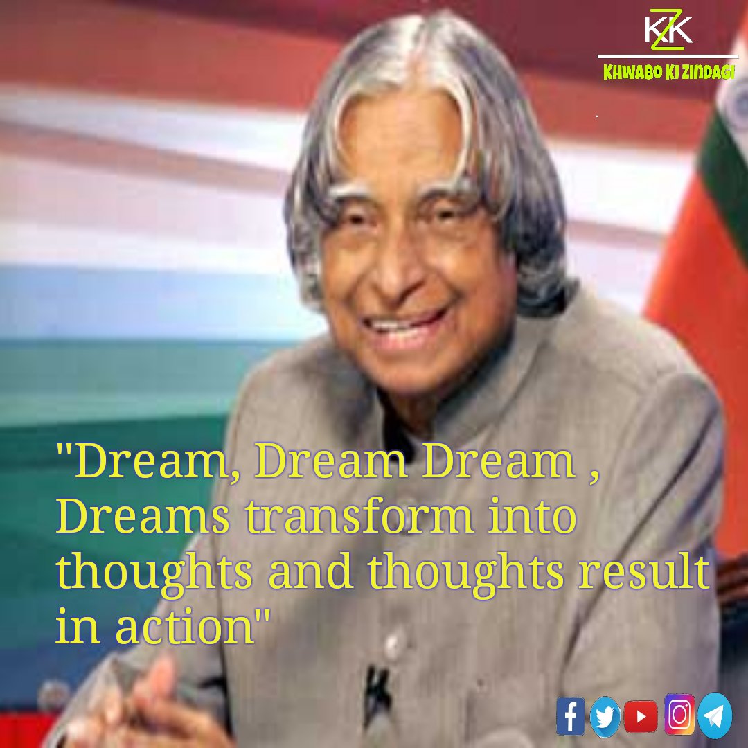 khwabokizindagi's tweet image. &quot;Dream, Dream Dream , Dreams transform into thoughts and thoughts result in action&quot;. 
#motivation #apjabdulkalam
#Khwabokizindagi