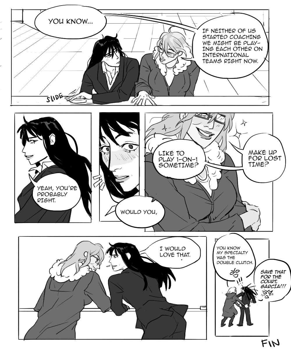 i know only like 3 ppl still care about #knb, but one of those people is ME &amp; i'm still bitter that alex and araki never got a chance to interact, so here's some content abt these 2 retired pro ballers bonding over kids &amp; bball 