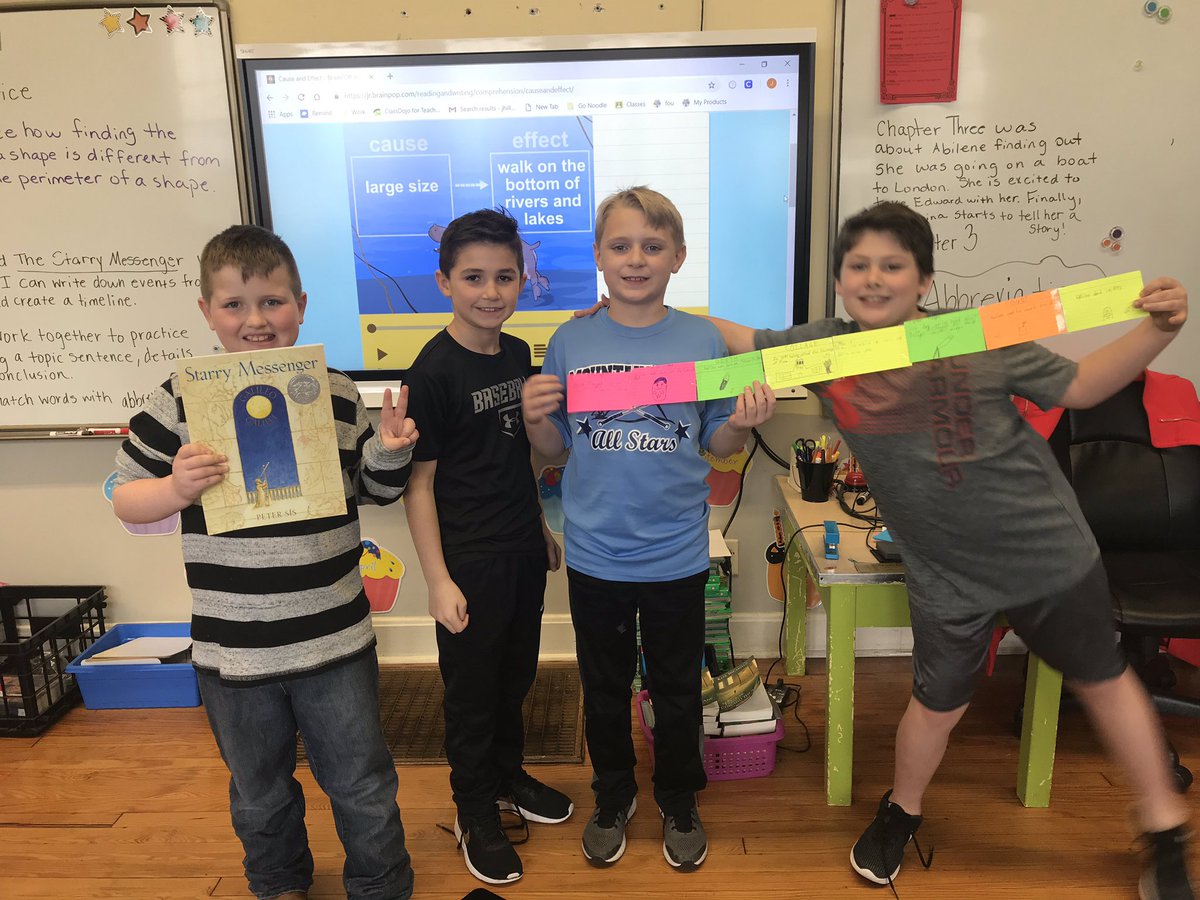 Students putting in sequence important events and presenting their timelines about Galileo Galilei!  #wit&wisdom #happyschool #ees #readingisexciting