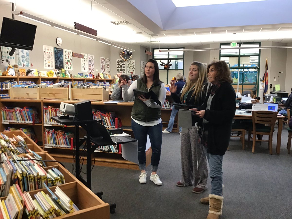 At late start I actually got @Centennial_El to cheer for Out of the Box BINGO and a Tech Petting Zoo! We are, “Proud of the work!” & digging in! #teacheragency @SVVSDsupt @StVrainOPD #StVrainStorm #publicedproud @MissAdams08 @digsby_kathy @DreaOhlson