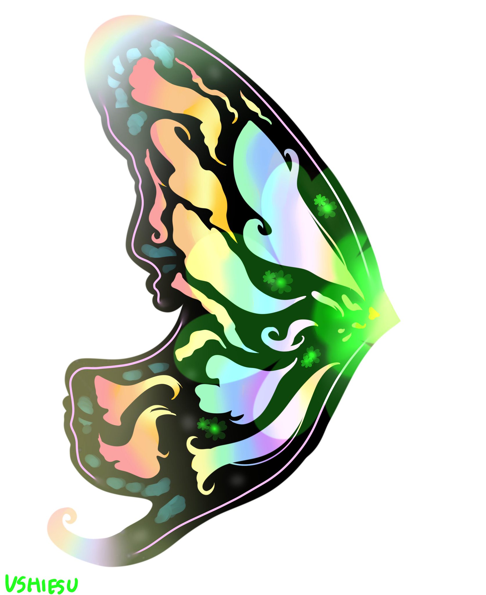 Ushio On Twitter Rainbow Shamrock Butterfly Wings For Nightbarbie S Royale High Contest Made By Me Ushiesu - how to get the rainbow wings in roblox