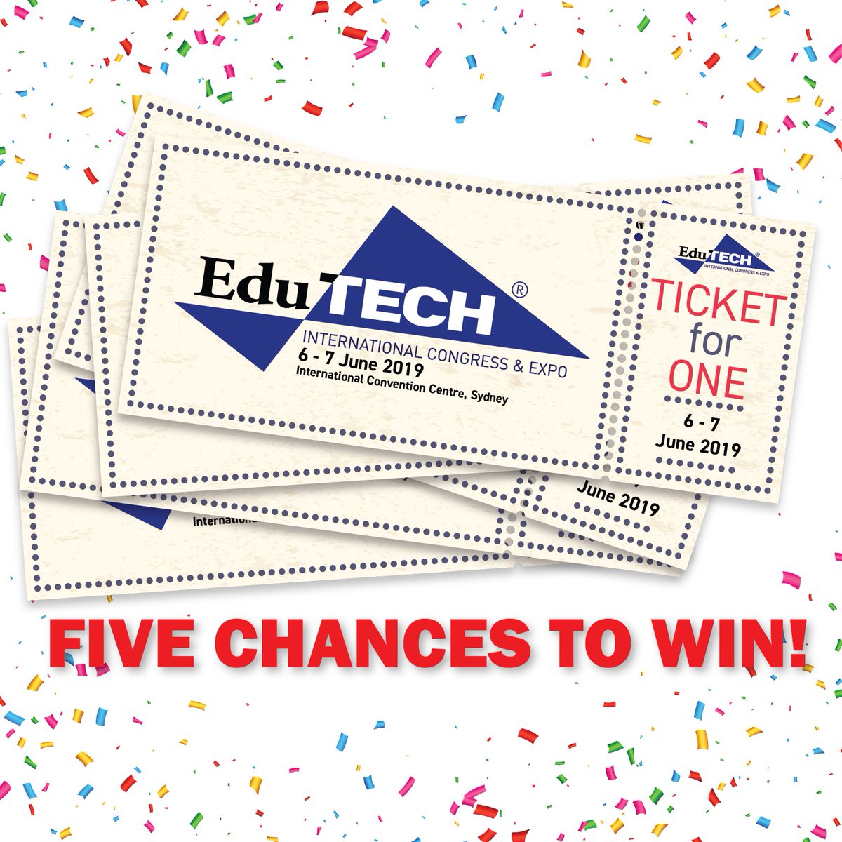 EDUtech_AU's tweet photo. IT'S COMPETITION TIME! 
5 lucky people have the chance to win a delegate ticket to #EduTECHAU 2019!
https://t.co/YBVLDDlrUI https://t.co/hHFBjnWxz2