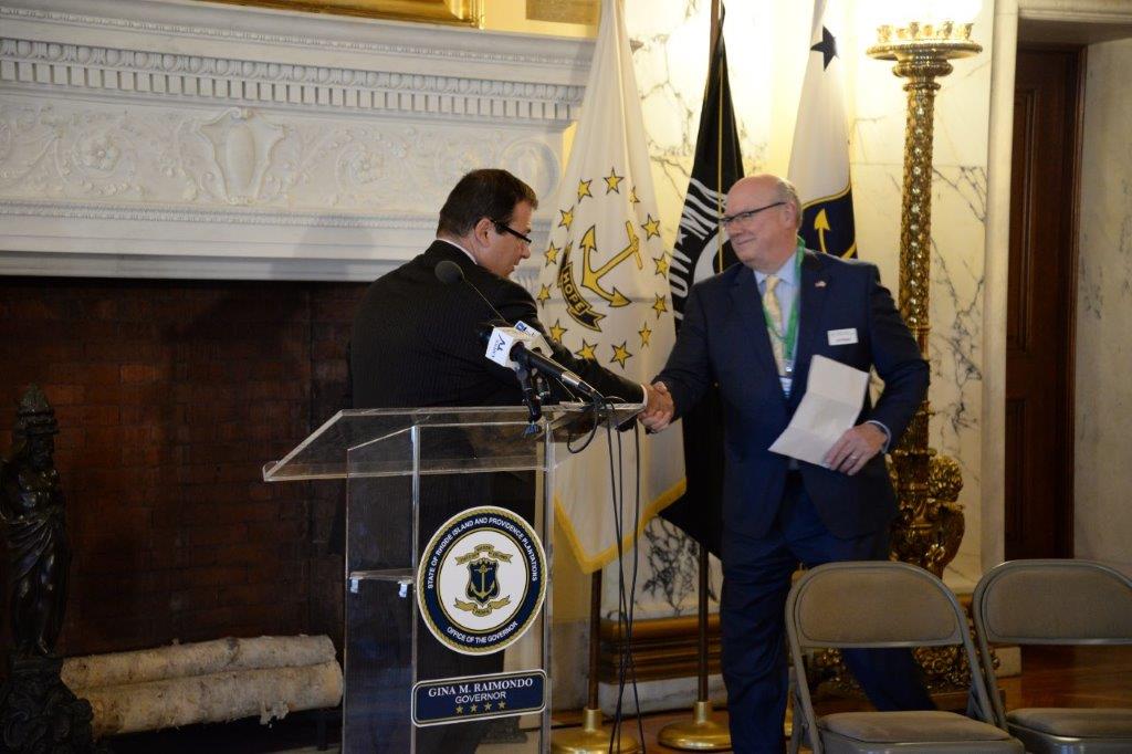RIHouseofReps's tweet photo. House Majority Leader @JoeShekarchi Shekarchi joined Senator Bill Conley in helping to celebrate the 30th anniversary of the Rhode Island Infrastructure Bank, held in the State Room on Tuesday. Rep. @LianaCassar also attended. https://t.co/TgygSNUTMX