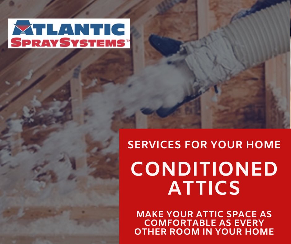SprayAtlantic's tweet image. Conditioned attics work well in most climates, especially here in Virginia where we have excessively hot and humid summers and increasingly cold winters. atlanticspray.com/services/roof-… #atlanticspray #insulation #spraysystem