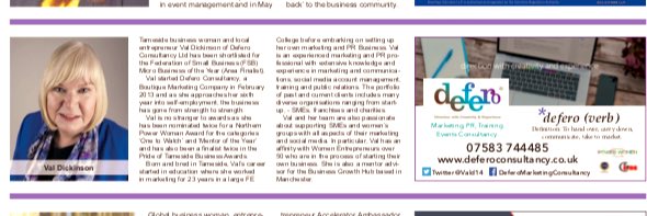 vald14's tweet photo. Proud to support &amp; be featured in the local media alongside other fab business women #internationalwomensday2019  #business #entrepreneurs @newsintameside @TamesideRT @YourTaxShop @sarahbennettsoc @tflgroupltd @OliveStrachan @Tameside_Hour @bronwyyyyn https://t.co/UBPrVInZYP