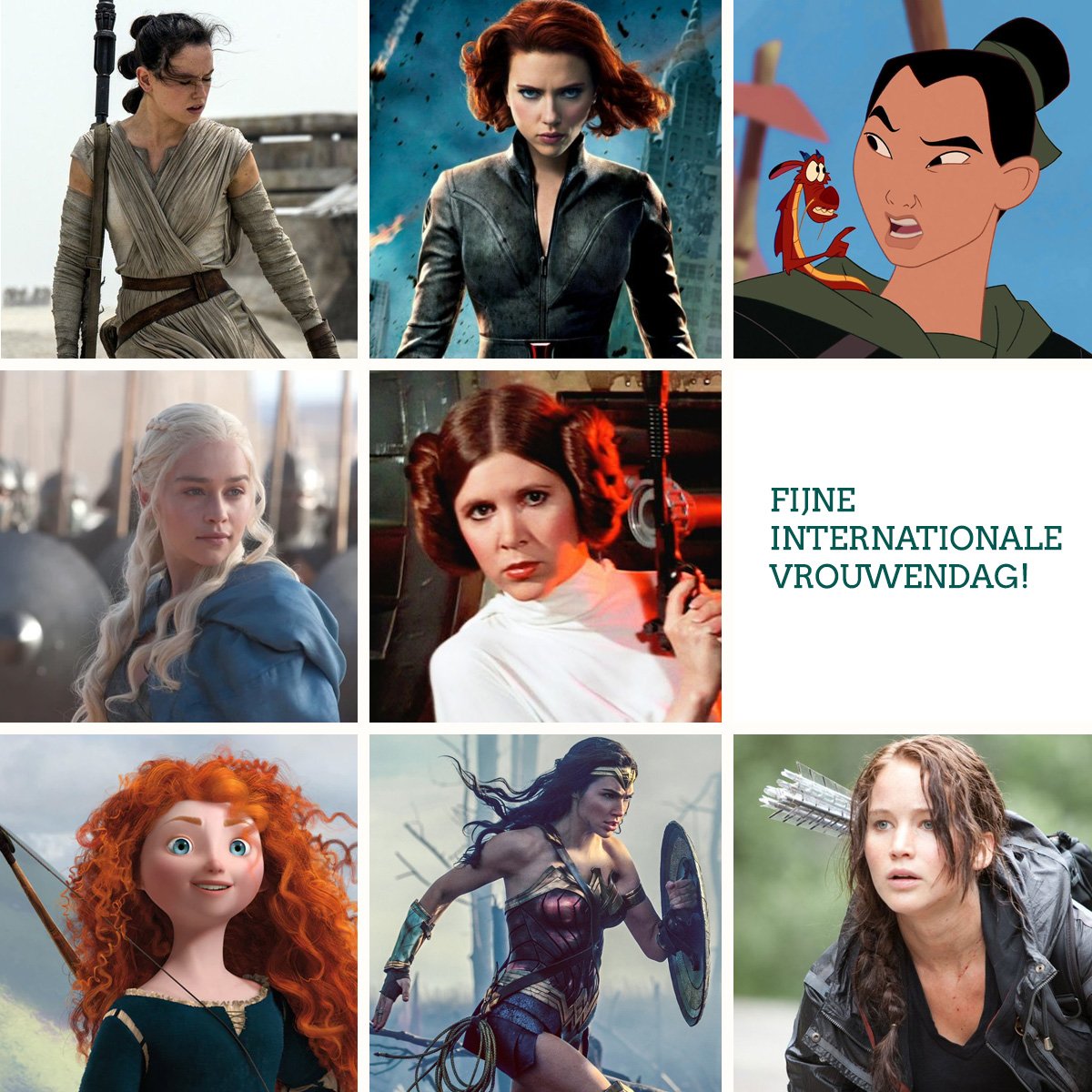 We wensen alle vrouwen een fijne Vrouwendag!

Het thema is dit jaar #heldinnen.
Wie is jouw favoriete heldin? 
#Internationalevrouwendag