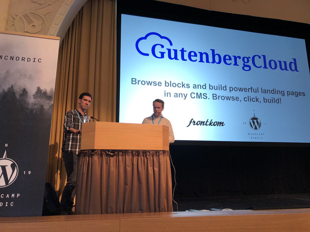 Gutenberg Cloud: Your blocks in the cloud (for every CMS) by Marco Fernandes <a href="/marcoffernandes/">Marco Fernandes</a> and Thor Andre Gretland <a href="/thorandreg/">Thor Andre Gretland</a> #WCNordic #Gutenberg #CMS