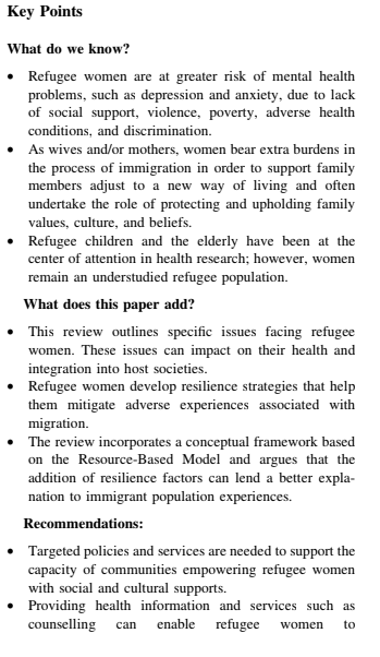 respond_study's tweet photo. This integrative review by @sarashishehgar et al. investigates the impact of  resettlement on #refugeewomen , highlighting #resilience factors that help them with their new #life. #genderequity #refugeehealth #healthforall #IWD2019 https://t.co/Wi7MJRlWTJ https://t.co/bWu9OYTbJl