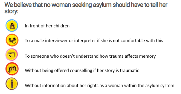 AsylumAid's tweet photo. RT for #IWD if you agree. We can have an asylum system in the UK that is fair and protects women. #IWD2019 #ProtectionGapAdvocates https://t.co/IjtNnoEdRG https://t.co/o0Wr6arx3n