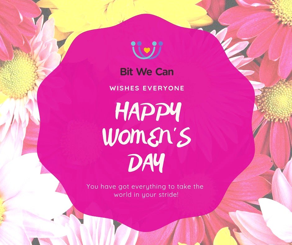 BitWeCan's tweet photo. Bit We Can wishes everyone a very happy International Women's Day!
 #internationalwomensday #ladies #woman #iwd #happy #today #love #Womensday #life #girls #work #gender #men #thankyou #womenday #pressforprogress #womenworld #bitwecan #teambitwecan #teambwc #society #Celebration https://t.co/pMuJQapTDM