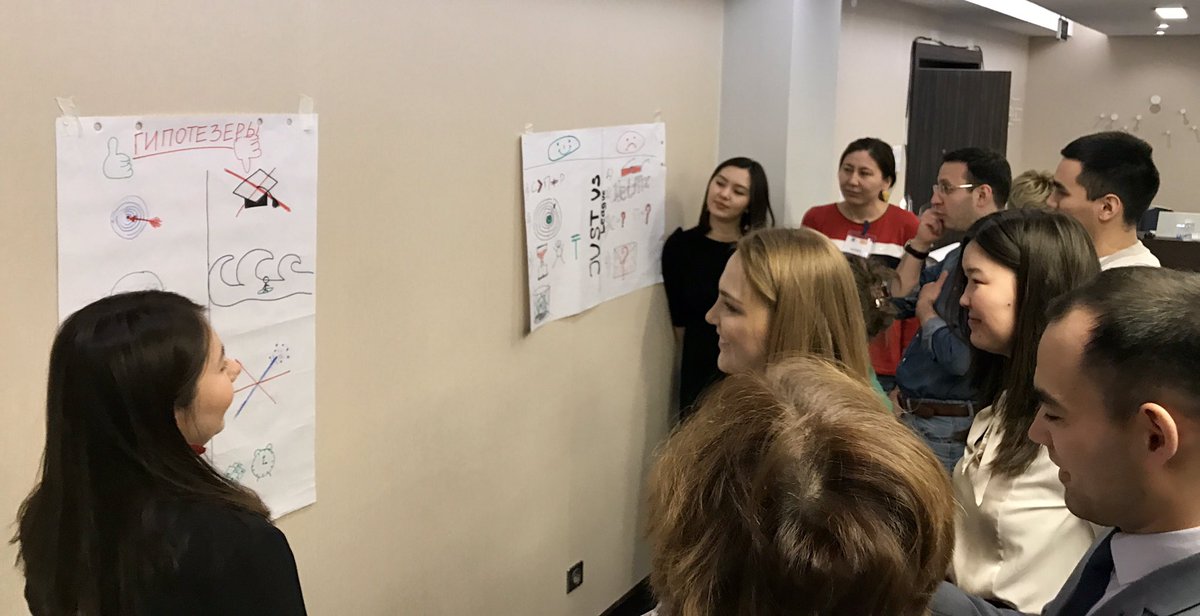 ICPAdvocacy's tweet photo. New Kazakh fellowship group presenting their takeaways from day 1 of our policy research design training. Developing their research ideas into full proposals is the next step. #research4impact @SFKazakhstan @ppi_sfk https://t.co/EWNESsoEjr