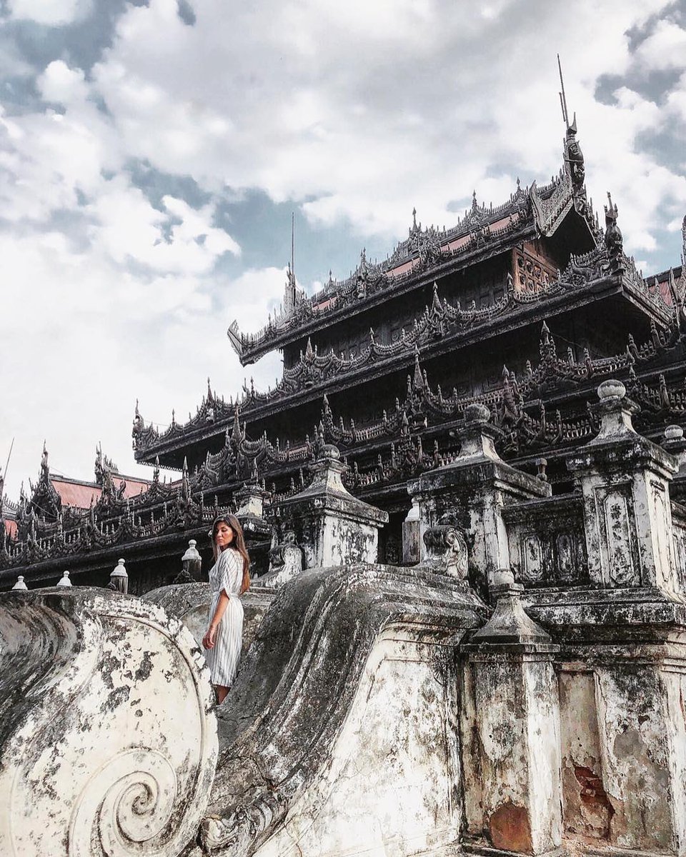 Throwback 😇 to ancient times.It is one of the most impressive 😍😍monasteries made of teakwood. Do not miss this great place on your bucket list to Myanmar. @polinaku thanks for your shot 🖤. #MyMyanmar #mymyanmar #MyanmarBeEnchanted #mandalay