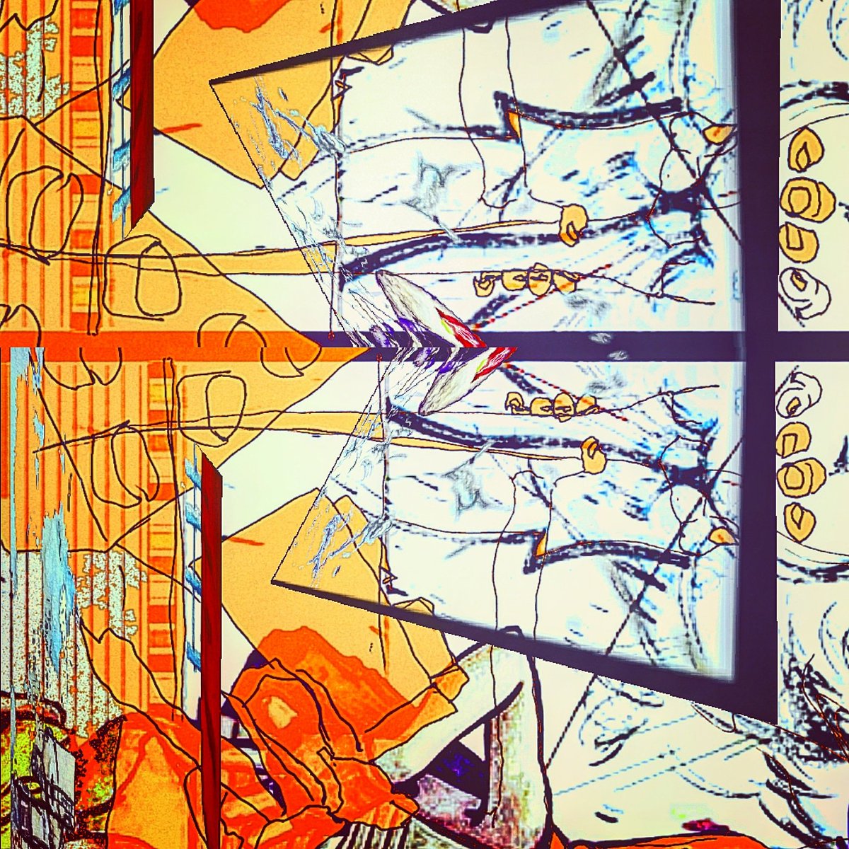 TheBurnBrand's tweet photo. WE INTERRUPT THIS PROGRAM... #abstractart #mixedmedia #digitalart #painter #visceral #taiwanartist #dimensionalcolor #pixelpainting #window #orangeisthenewblack #theburncollection #experimental #layering #neotokyo https://t.co/VOIzg9eVui