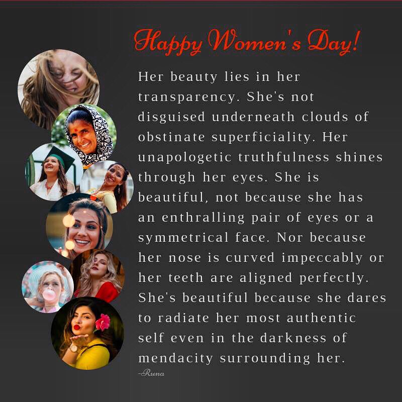 N_DBarman's tweet photo. There's nothing more beautiful than being "you". Happy Women's Day! <3 
.
.
.
#WomensDay2019 #internationalwomensday2019 https://t.co/4Xo5TJh4P3