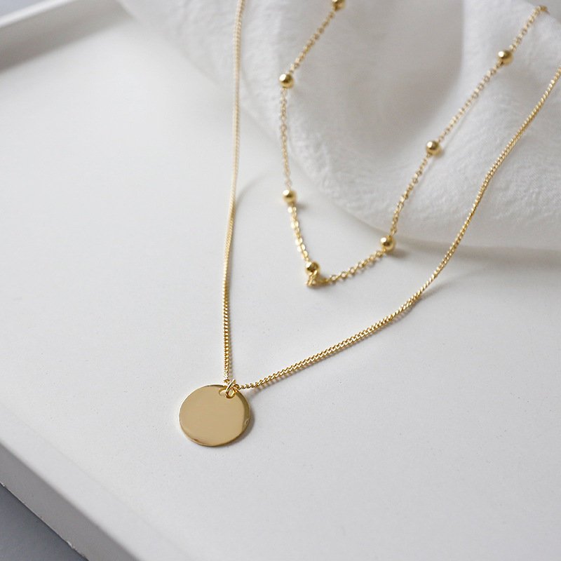 Excited to share the latest addition to my #etsy Choker double beads chain tag coin necklace - Minimalist necklace - Coin necklace - Dainty necklace - Layered necklace etsy.me/2XJrRHW #jewellery #necklace #minimalist #minimalnecklace #fashion #sterlingsilver