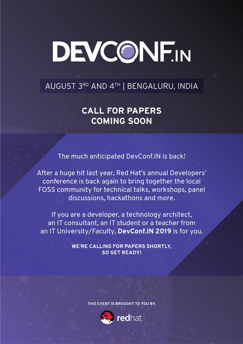 The wait is over. DevConf.IN CFP coming soon. Get ready!