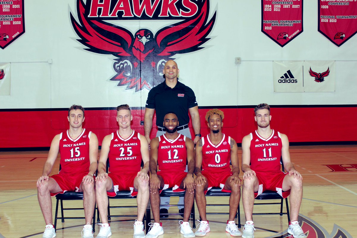 CoachOSanchez's tweet photo. These 5 @zacyoung15 @jakedean25 @kyvontedavis @Alvnxo @BKazar11 are part of @hnu_basketball history.
Thank you to our 5 seniors who helped build something special @HolyNamesUniv this year.
#MBBHawkNation💯🏀
#OneWordBELIEVE
#OneWordTeamFamily
#HawkStrength💯💪🏽
#GodIsGood💯🙏🏽 https://t.co/mDiiexPJzV