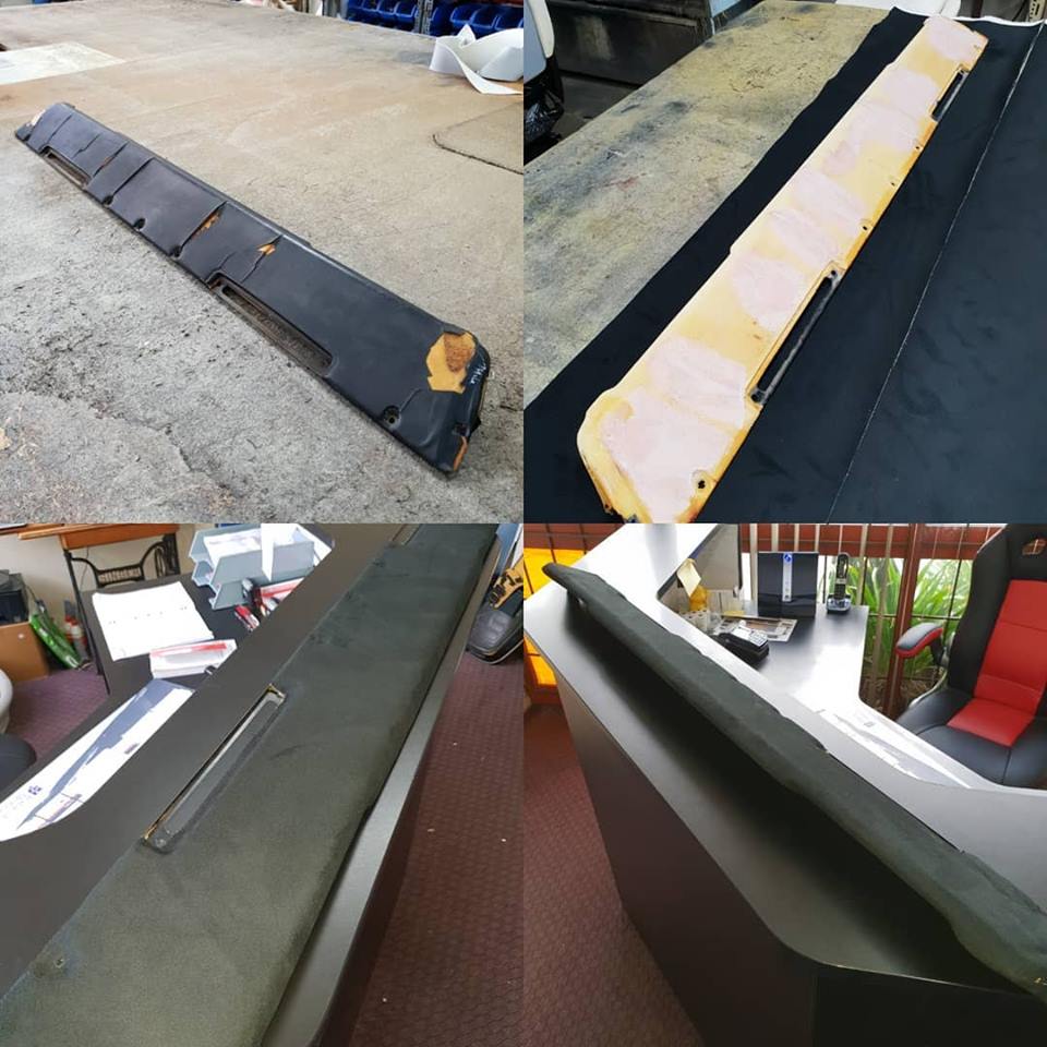 CarUpholstery's tweet photo. Land Rover dash we repaired and wrapped in suede. #landrover #dashrepair #suededash Visit https://t.co/UWvyWPrxkW https://t.co/vuTLXd3ItH