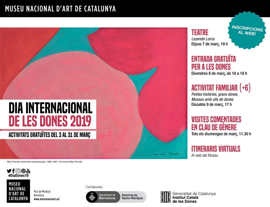 MuseuNac_Cat's tweet image. Per celebrar el #DiaDones19 convidem totes les dones al museu. Avui, #8Març portes obertes de 10 a 18 h i durant tot el mes, visites guiades, contes, itineraris virtuals...

Info 👉goo.gl/JmaHYB