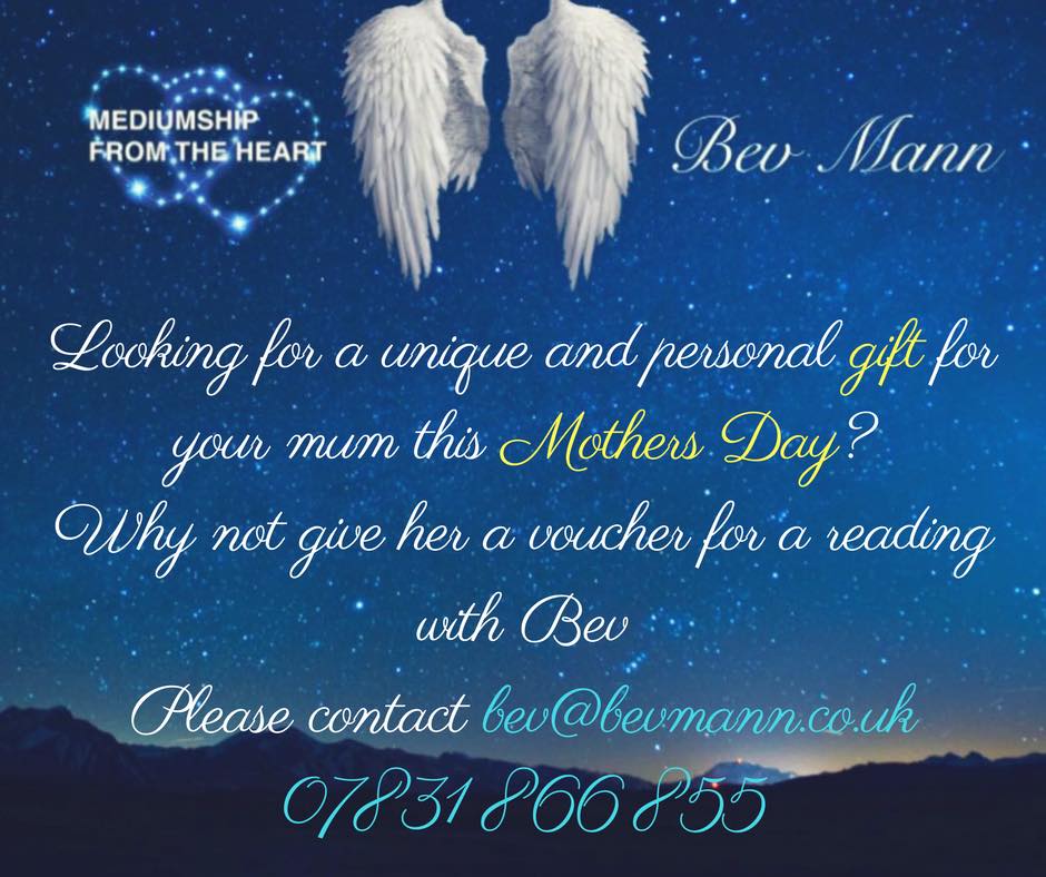 Bevmedium's tweet image. I have a few slots available for mediumship readings from April. Please contact me if you would like to book a reading for yourself or someone special for Mother’s Day. 
bev@bevmann.co.uk
Or enquire via my website bevmann.co.uk
Bev Mann
Mediumship from the heart ❤️