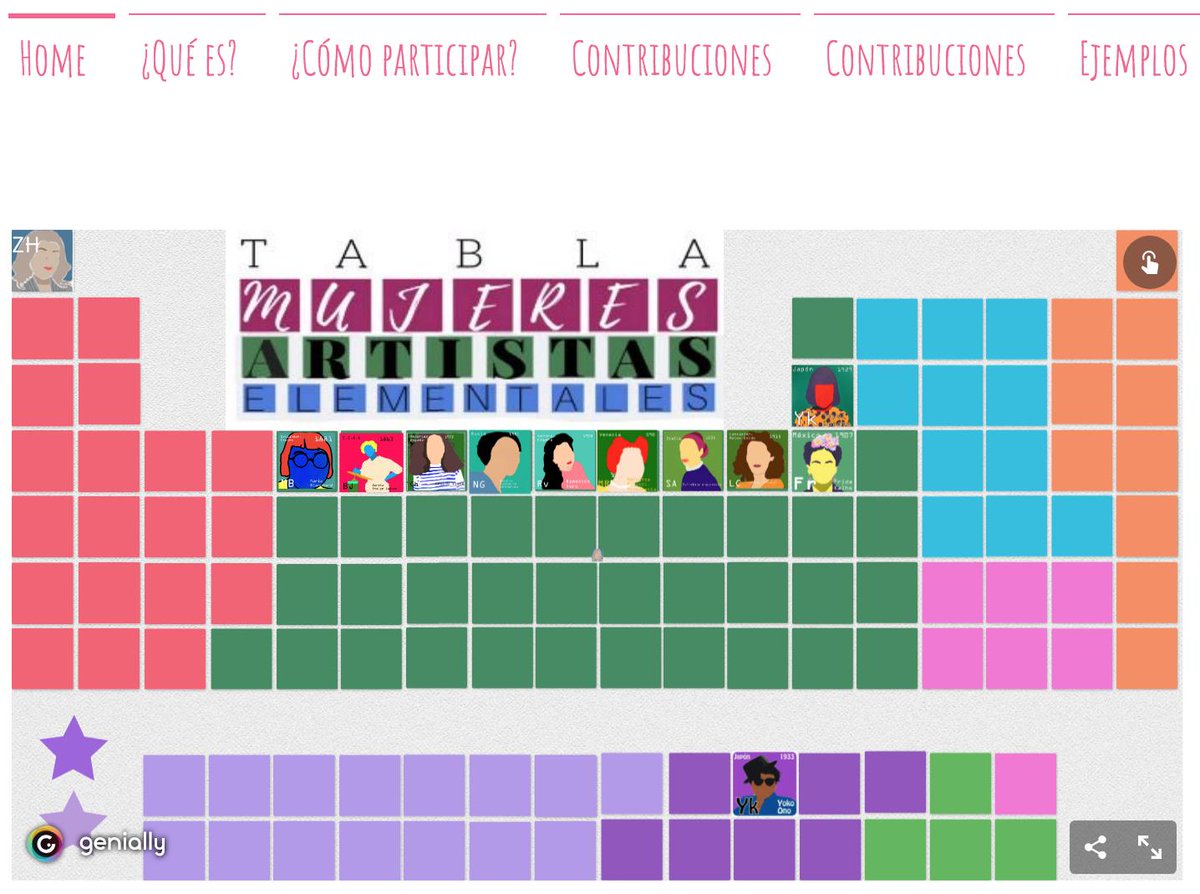 garbinelarralde's tweet image. ¡¡En marcha la Gran Tabla de las Mujeres Artistas Elementales!! Si quieres participar con tu alumnado mira cómo hacerlo aquí luciaa9.wixsite.com/elementartistas  Mis alumnas ya han hecho su aporte 😃😃  #8demarzo #elementas #elementaerestú #artísimas #pintaporellas #masartísticas