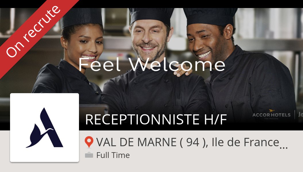 LilianP24's tweet photo. #AccorHotels recrute ! #RECEPTIONNISTE H/F VAL DE MARNE ( 94 ), Ile de France, F..., postulez dès maintenant ! #job https://t.co/VzLyYmrB9J #AccorHotels https://t.co/3rsB5kc2cu