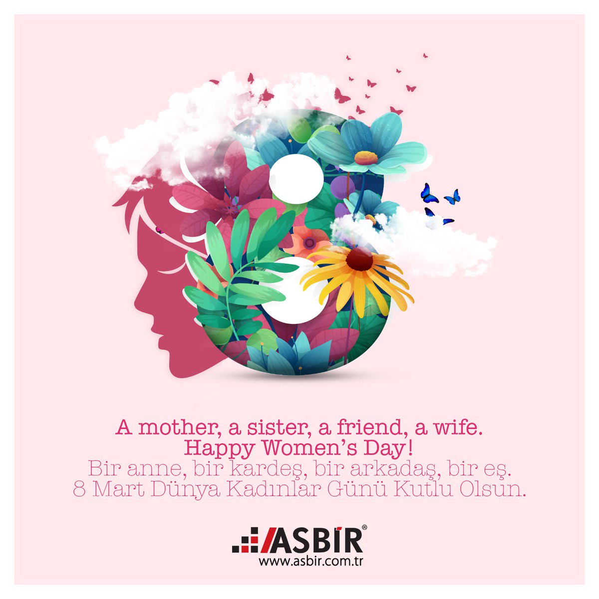 AsbirGroup's tweet photo. A mother, a sister, a friend, a wife. Happy Women’s Day!
Bir anne, bir kardeş, bir arkadaş, bir eş. 
8 Mart Dünya Kadınlar Günü Kutlu Olsun.
#AsbirDomesticAndForeignTradeInc
#worldwomensday
#8March
#irrigation #riego #irrigacion 
#орошение #irrigazione #irrigacao https://t.co/fnSPXh8U3n