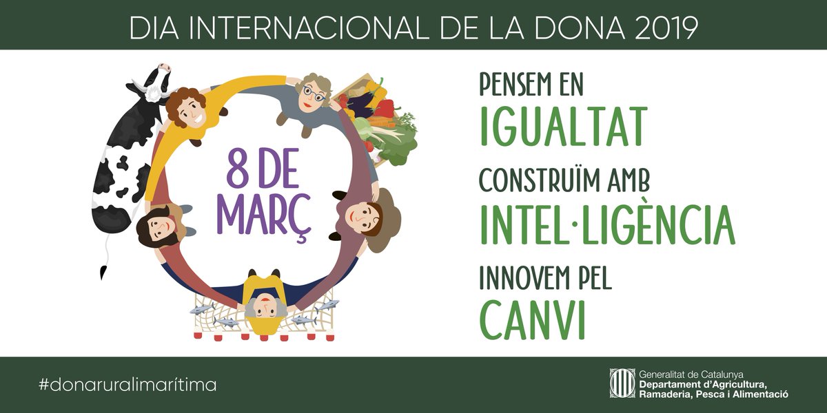 agriculturacat's tweet photo. 👭 Ens sumem al Dia Internacional de la Dona. Pensem en igualtat. Construïm amb intel·ligència. Innovem pel canvi! #8M #dona #donaruralimarítima #visibilització #empoderament #igualtat #FeminitzemLaTerra #FeminitzemLaMar @TeresaJorda
@DonesMonRural @catalana_mar https://t.co/0rAEz5LpCn