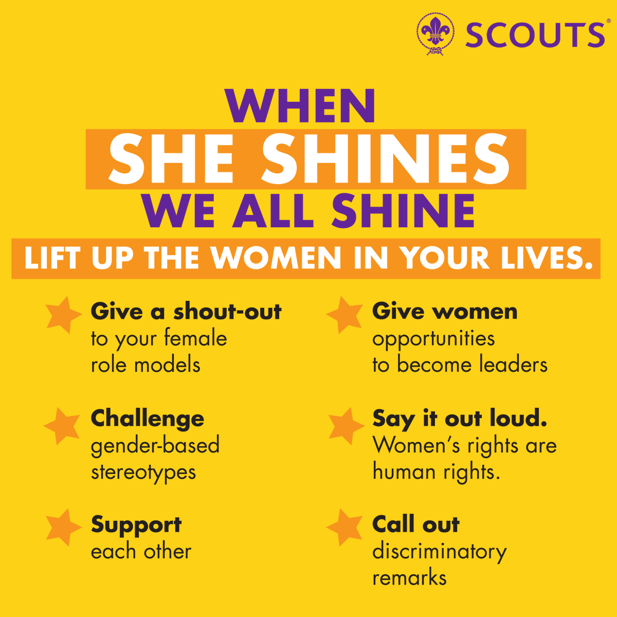 worldscouting's tweet photo. Everyone deserves equal opportunities to shine. 🌟 #WomensDay https://t.co/BkOVoi45qB