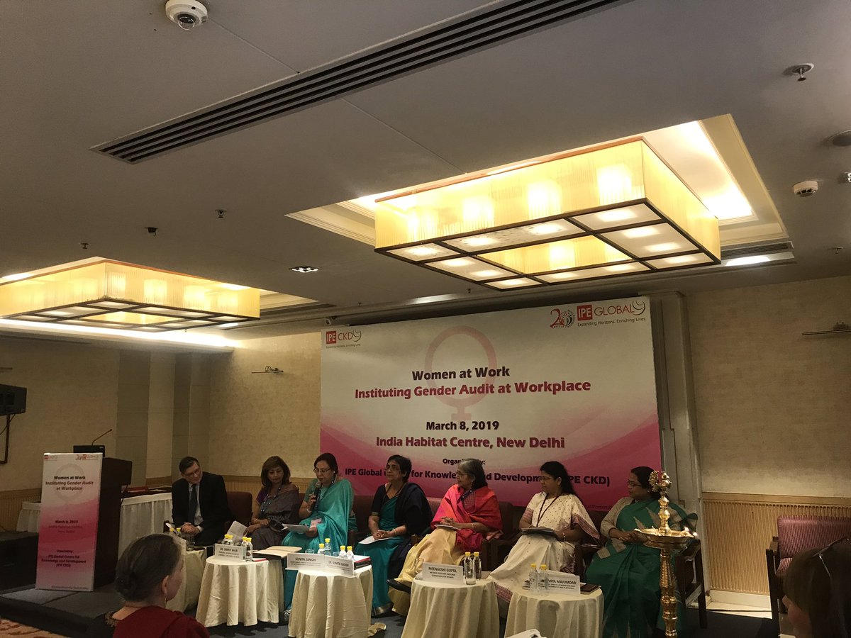 IPEGlobal's tweet photo. The 2nd session of the day is a #PanelDiscussion on Women at Work moderated by Dr. Simrit Kaur, Principal, Sri Ram College of Commerce #IPECKD #BalanceforBetter #IWD2019 @unwomenindia @MSDESkillIndia @WorldBankIndia @MinistryWCD @MoHFW_INDIA @PTI_News @bsb2bconnect @aajtak @ANI https://t.co/bbSrkugSnx