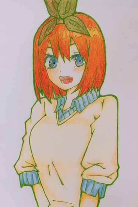 ちゅちゅさんがTwitterに投稿した中野四葉(五等分の花嫁)のイラスト。